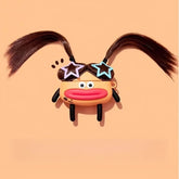 Silicone AirPods Case - 3″ Amber - Pouty Lips Braided Girl Design